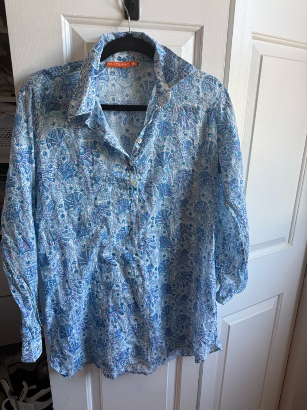 Oliphant Blue Paisley tunic/summer cover up